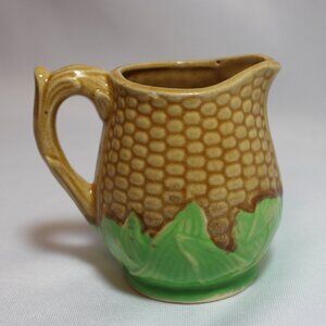 Vintage Gold & Green Corncob-Themed Creamer Made In Japan